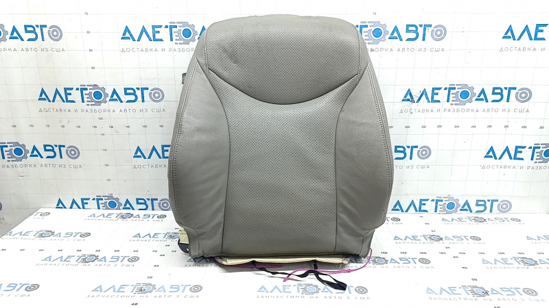 Toyota Prius V 12-17 passenger seat back upholstery, gray, perforated, dry-cleanable leather