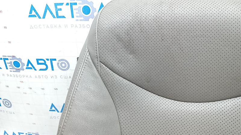 Toyota Prius V 12-17 passenger seat back upholstery, gray, perforated, dry-cleanable leather