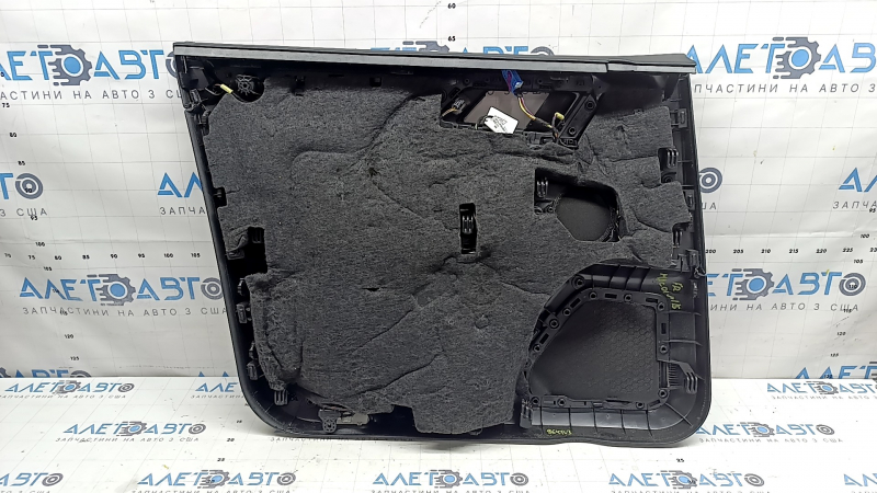 Door trim, front right card, Porsche Macan 15-26, black, Base, insert black gloss, armrest black leather, scratches on molding, tear