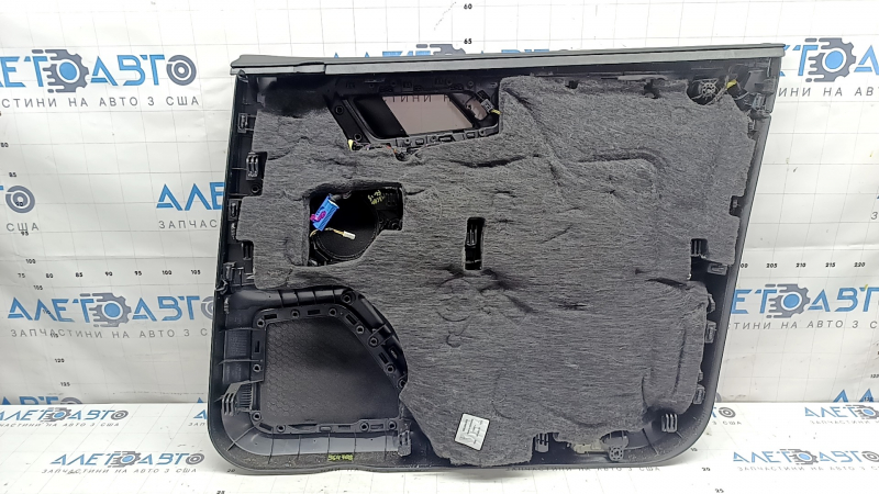 Door trim, front left, Porsche Macan 15-26, black, Base, insert, black gloss, armrest, black leather, scratches on the insert