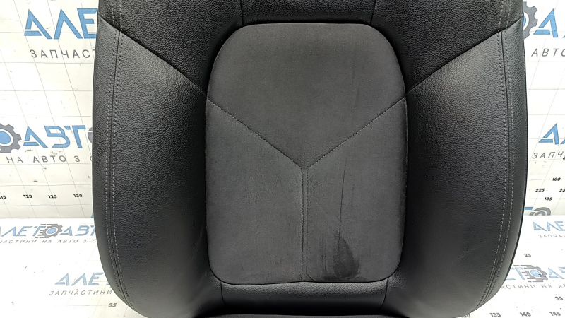 Driver's seat back upholstery for Porsche Macan 15-18, black leather combined with Alcantara, heated, ready to clean
