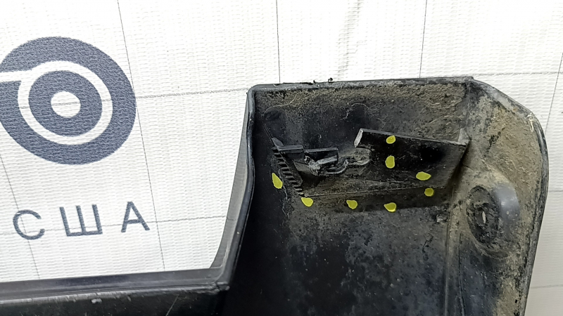 Left side sill for Toyota Prius V 12-17, black, with mudguard, dented, scratches, cracks, broken mount