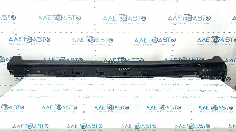 Left side sill for Toyota Prius V 12-17, black, with mudguard, dented, scratches, cracks, broken mount