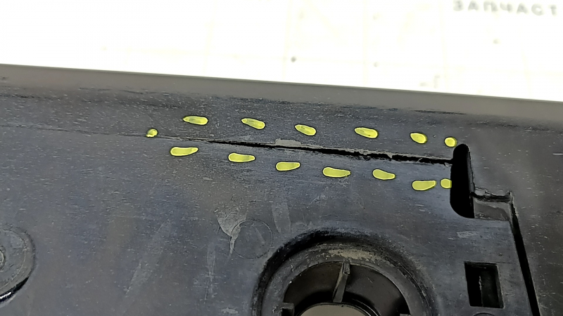 Left side sill for Toyota Prius V 12-17, black, with mudguard, dented, scratches, cracks, broken mount