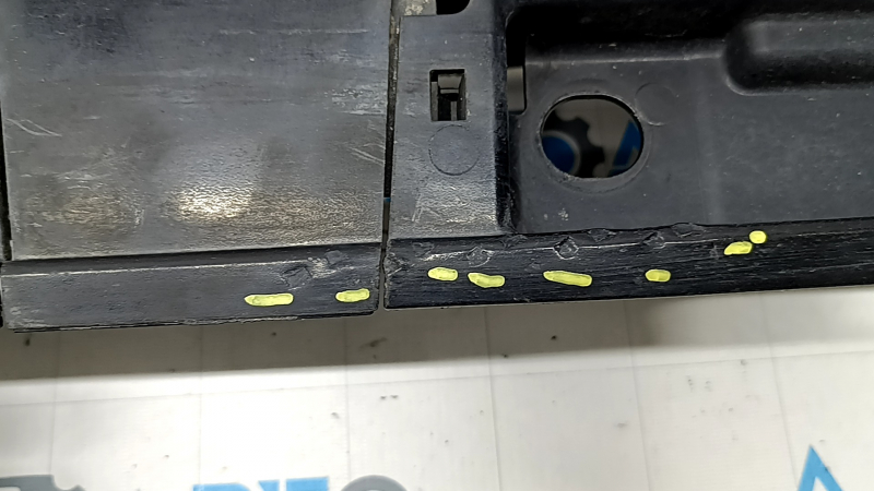Left side sill for Toyota Prius V 12-17, black, with mudguard, dented, scratches, cracks, broken mount