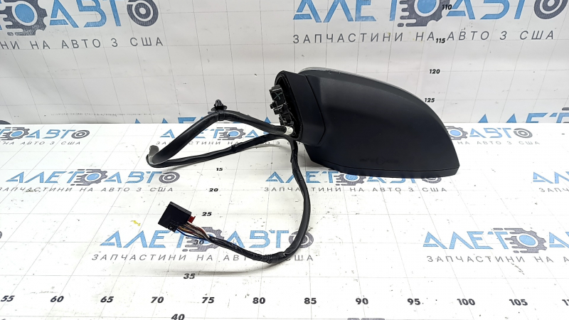 Left side mirror assembly for Audi A4 B9 17-19, 15 pins, turn signal, auto-dimming, memory, BSM, silver, chipped