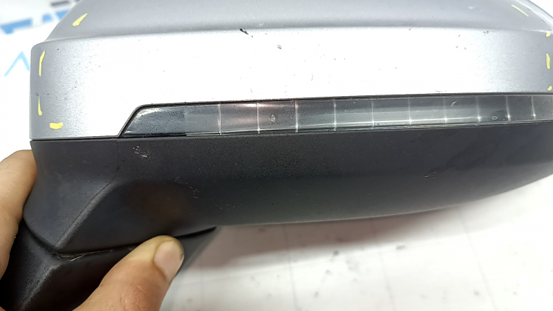 Left side mirror assembly for Audi A4 B9 17-19, 15 pins, turn signal, auto-dimming, memory, BSM, silver, chipped