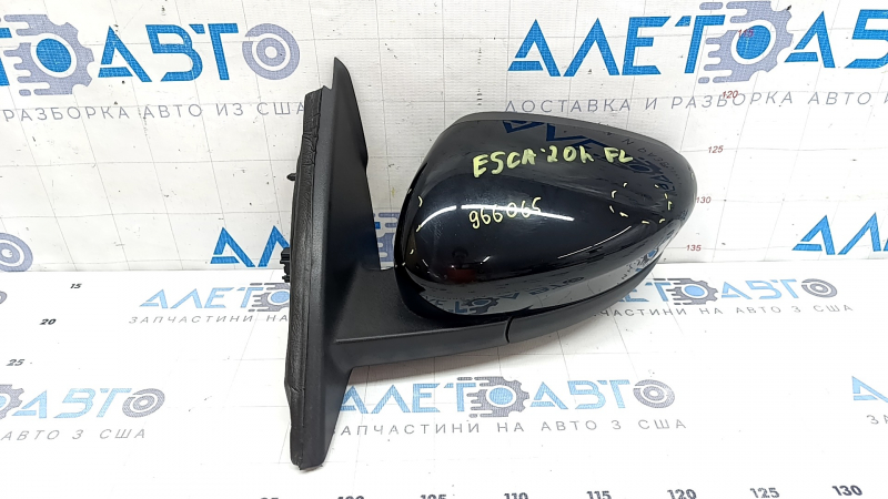 Left side mirror assembly for Ford Escape MK4 20-26, 7 pins, heated, BSM, black, without mirror element, scratches
