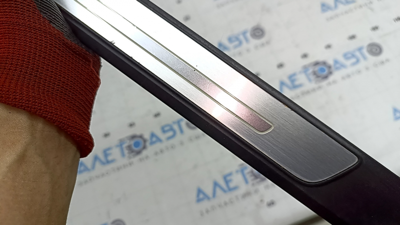 Audi A4 B9 17-20 S-Line outer front left door sill trim with backlight, scratch, chrome bulge