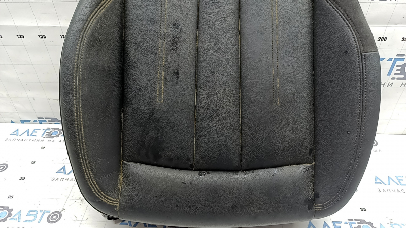 Audi A4 B9 17-19 passenger seat cushion upholstery, black leather, heated, dry-cleanable