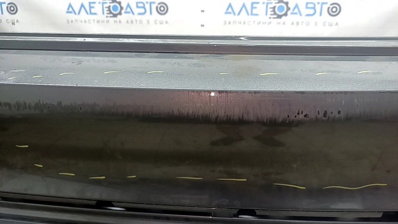 Bare rear bumper VW Jetta 22-26 graphite, scratches, cracked fasteners, broken fasteners, cracked