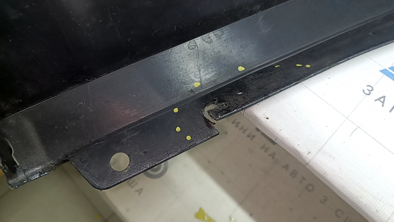 Bare rear bumper VW Jetta 22-26 graphite, scratches, cracked fasteners, broken fasteners, cracked