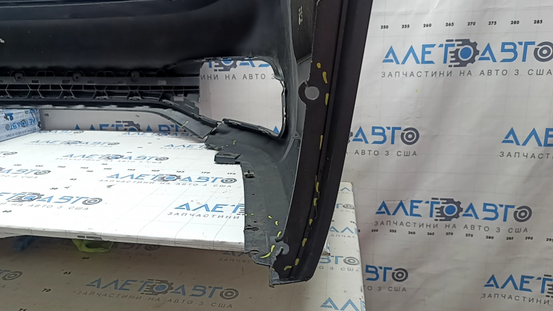 Bare rear bumper VW Jetta 22-26 graphite, scratches, cracked fasteners, broken fasteners, cracked
