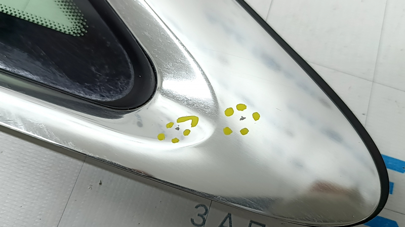 Rear left window, blind glass, Audi A6 C8 19-25, triplex, with chrome molding, scratches on the molding