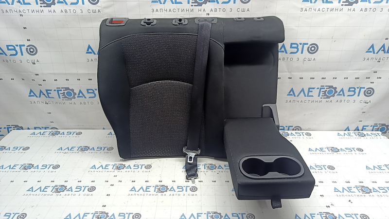 Backrest of the rear row of seats, 2nd row, right, Toyota Prius 50 19-22, black fabric, with a belt, with an armrest