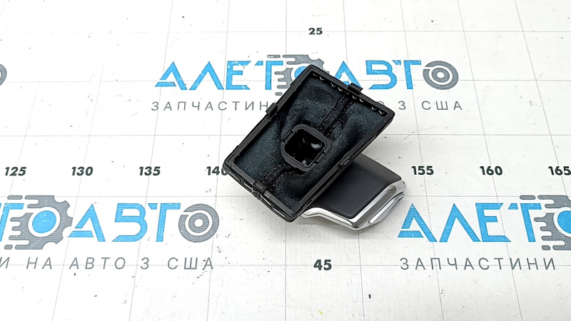 Audi A6 C8 19-25 gear knob, black leather with gray stitching, with overlay