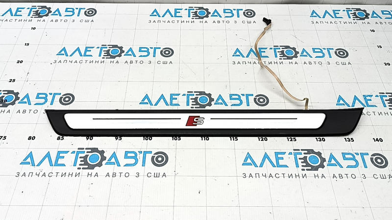 Audi A6 C8 19-25 black outer door sill trim with chrome insert and backlight, S-Line, filed down, butt