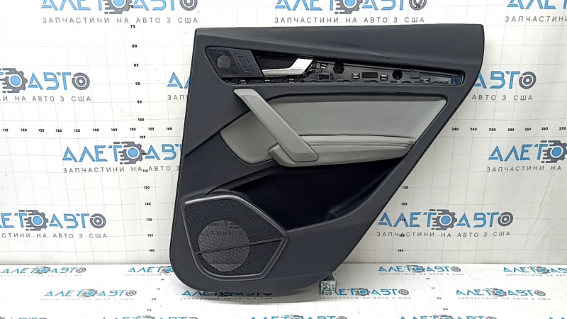 Door trim panel rear right Audi Q5 80A 21-24 black, armrest and insert gray leather, with overlays, with handle, worn