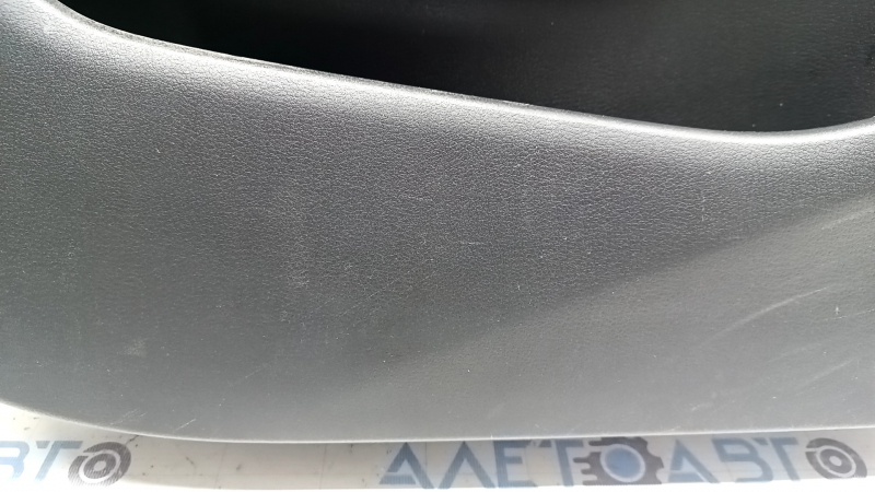 Front left door panel for Mazda 3 19-23 4D, black leather, Japan built, with speaker trim and handle cap, armrest and insert, black leather, brown stitching, scratches