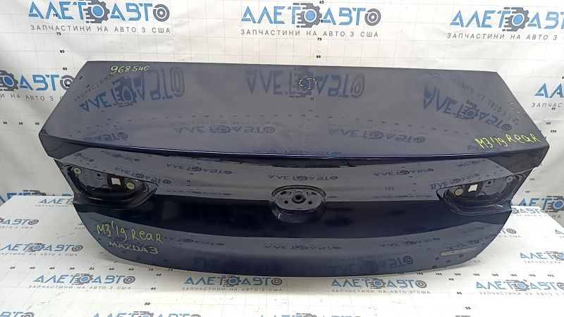 Mazda 3 19-26 4d Japan built trunk lid, blue 42M, bumpers