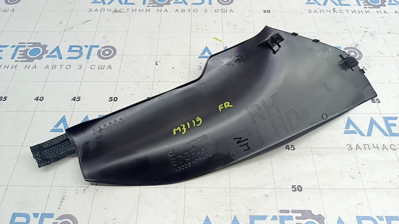 Front right side center console trim for Mazda 3 19-26 4d Japan built, black