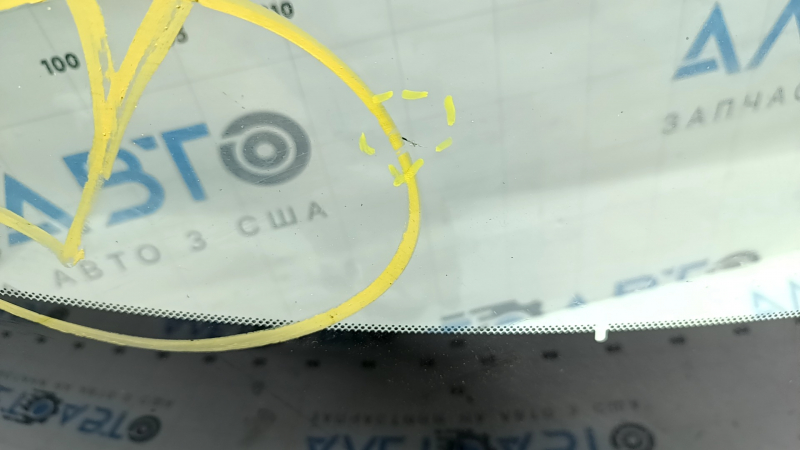 Mazda 3 19-23 windshield with camera and rain sensor, Japan built, air vents along the edge, chips, scratches