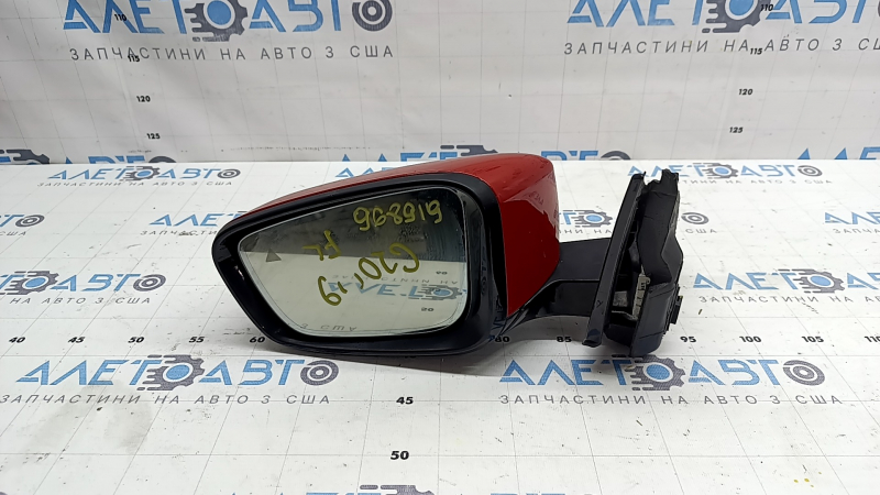 Left side mirror assembly for BMW 3 G20 19-26, 5 pins, turn signal, heated, auto-dimming, BSM, Shadow-Line, red