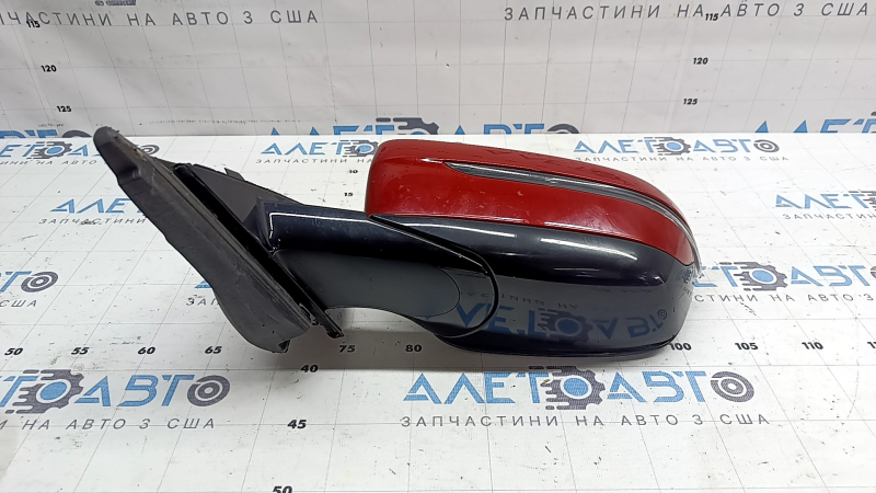 Left side mirror assembly for BMW 3 G20 19-26, 5 pins, turn signal, heated, auto-dimming, BSM, Shadow-Line, red