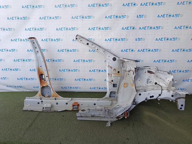Front left quarter panel for Toyota Camry v50 12-14 USA, white, with central pillar, sawn off, without side member nose