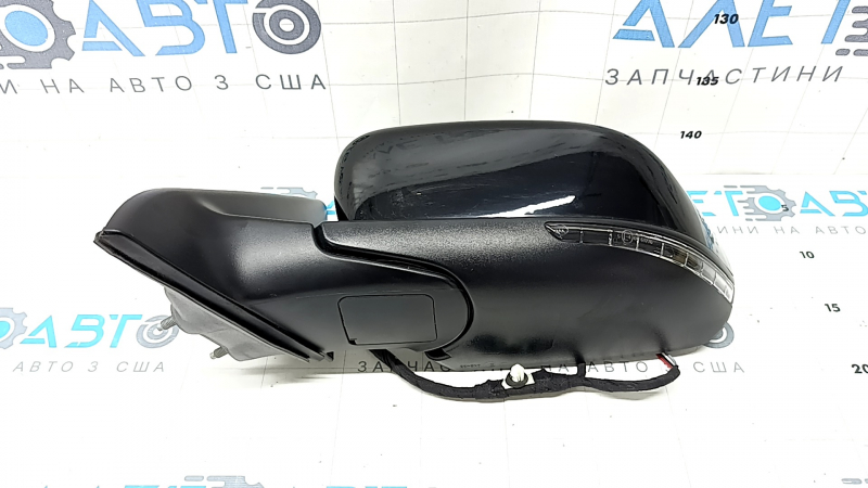 Left side mirror assembly for Jeep Compass 17-26, 5+4 pins, BSM, heated, turn signal, gloss black, scratches