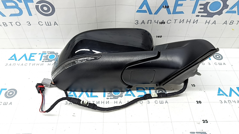 Right side mirror assembly for Jeep Compass 17-26, 4+5 pins, BSM, turn signal, heated, gloss black, glued