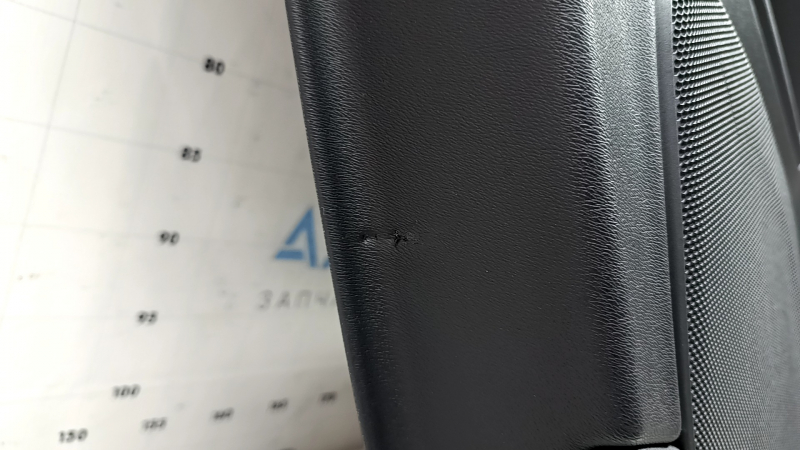 Door trim, rear left, Volvo XC90 16-23, black leather, gray insert, black leather armrest, with handle, without curtain, scratches, bumps