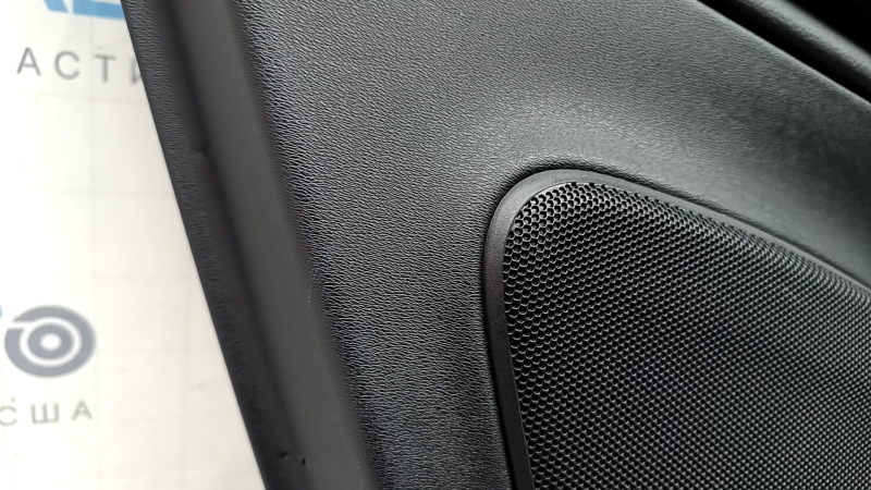 Door trim, rear left, Volvo XC90 16-23, black leather, gray insert, black leather armrest, with handle, without curtain, scratches, bumps