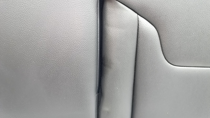 Left rear seat back, 2nd row, Jeep Compass 22-26, black leather, brown stitching, with belt, with armrest, dented leather