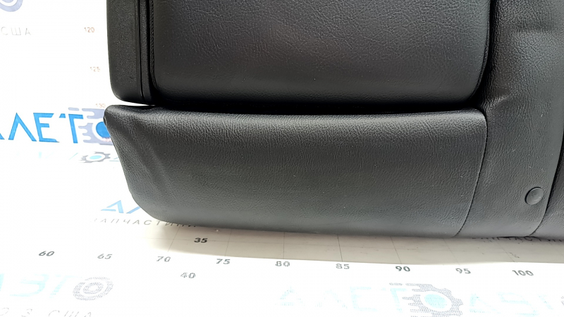 Left rear seat back, 2nd row, Jeep Compass 22-26, black leather, brown stitching, with belt, with armrest, dented leather