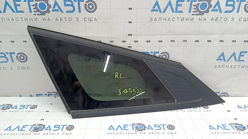 Rear left window, blind glass, Kia Sportage 23-26, matte black, tinted, worn