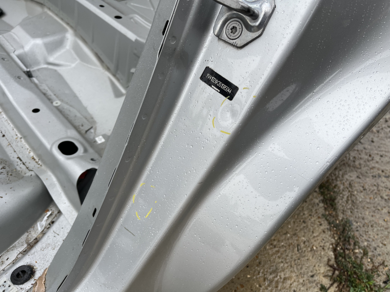 Quarter wing rear left Volvo XC90 16-26 on the body, silver, dented threshold, bumps at sunset