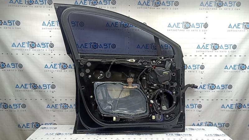Front left door assembly for Ford Fusion mk5 13-20 hybrid energi, keyless, with code, triplex glass, black G1, bumpers, creased