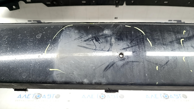 Front bumper, bare, Ford Fusion mk5 2017-2018, with 4 parking sensors and Park Assist, black, chips, non-factory holes, scratches, cracked