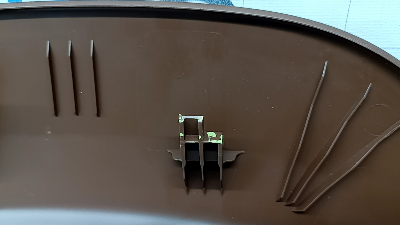 Rear driver's seat backrest trim for Audi A5 F5 18-25 5D, brown, broken mount