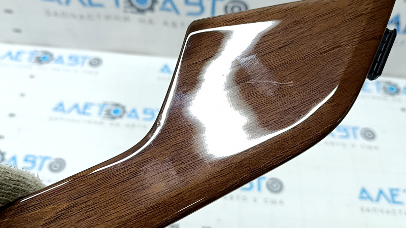 Audi A5 F5 17-25 front right door trim molding, brown walnut finish, scratches