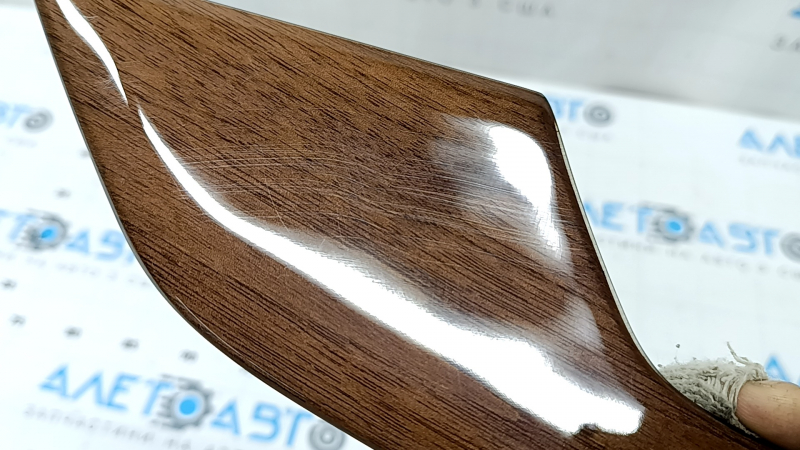 Audi A5 F5 18-25 5D rear left door trim molding, brown walnut finish, scratches