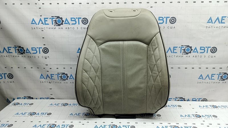 Ford Fusion mk5 17-20 passenger seat back upholstery, gray leather, brown leather insert, perforation, Platinum, for ventilation, dry-cleanable