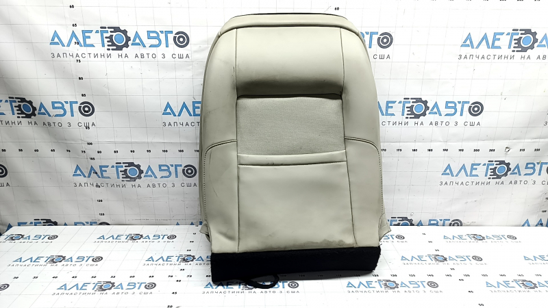 Ford Fusion mk5 17-20 passenger seat back upholstery, gray leather, brown leather insert, perforation, Platinum, for ventilation, dry-cleanable