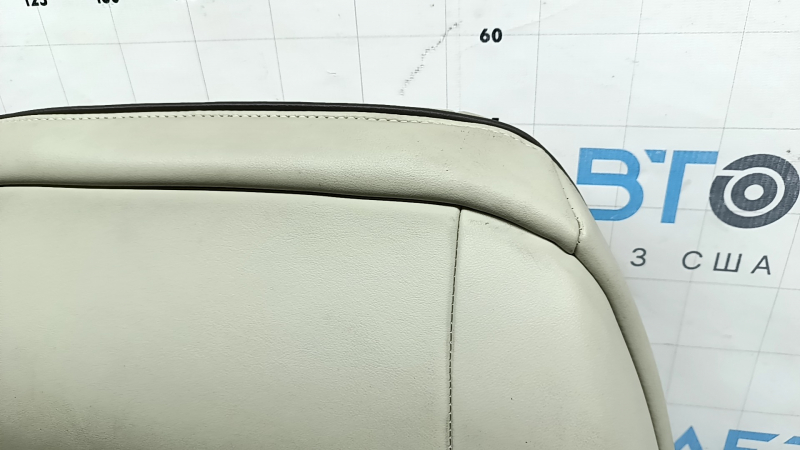 Ford Fusion mk5 17-20 passenger seat back upholstery, gray leather, brown leather insert, perforation, Platinum, for ventilation, dry-cleanable