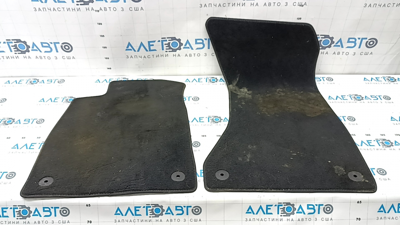 Set of 2 fabric floor mats for the front of the Audi A5 F5 18-25 5D black, dry-cleanable, driver's side worn