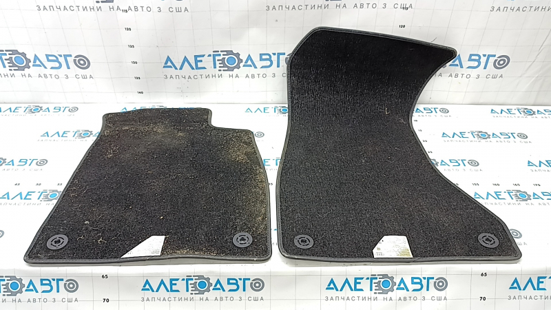 Set of 2 fabric floor mats for the front of the Audi A5 F5 18-25 5D black, dry-cleanable, driver's side worn