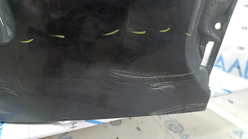 Front bumper, bare, Toyota Highlander 20-26, without parking sensors, graphite, scratches, tear, missing fragment, broken mount, non-factory holes
