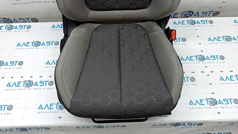 Subaru Forester 25-26 passenger seat without airbag, dark gray + light gray fabric, blue stitching, manual, cleanable