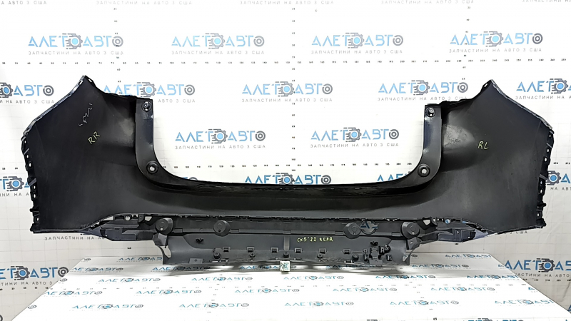 Naked rear bumper for Mazda CX-5 22-25 without parking sensors, blue, scratch, crack in mount
